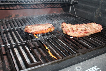 Grilling steak