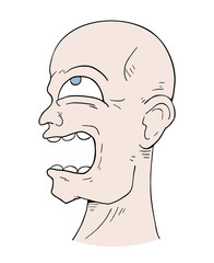 Funny bald man draw