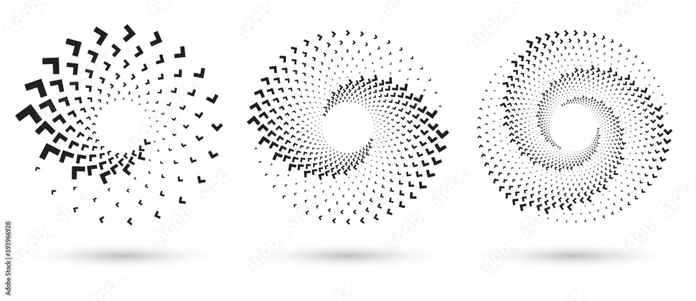 Canvas Prints abstract dotted vector background. halftone effect with arrows. spiral arrow dotted background or ic