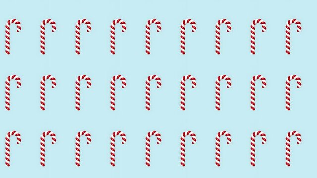 Candy cane pattern, christmas background, 4K 60 fps, seamless looping