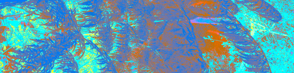 Naklejka na ściany i meble Orange Jungle Decoration. Azure Leaf Illustration. Neon Trendy Pattern. Pink Artistic Design. Minimal Graffiti. Bright Feminine Design. Organic Banner. Abstract Canva.