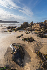 Abstract sand pattern on the beach of Cliff Beach, Isle of Lewis, Outer Hebrides, Scotland