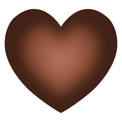 Brown Heart. Chocolate Heart.