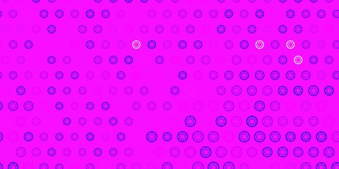 Light Pink, Blue vector background with occult symbols.