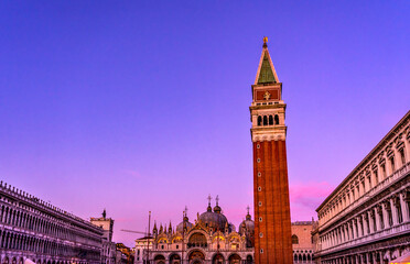Fototapeta na wymiar Campanile Bell Tower Saint Mark's Square Piazza Venice Italy