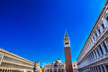 Campanile Bell Tower Sun Saint Mark's Square Piazza Venice Italy