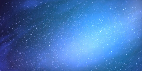Obraz premium blue shiny abstract bright elegant background with small stars. Simple holiday backdrop for web and prints