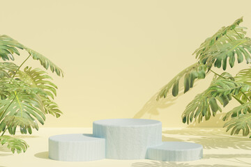 yellow Podium minimal abstract background for cosmetic product presentation, Abstract geometric shape