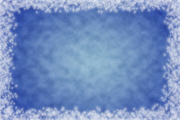 stylish christmas background for your design: frame of stars on stylized frozen glass