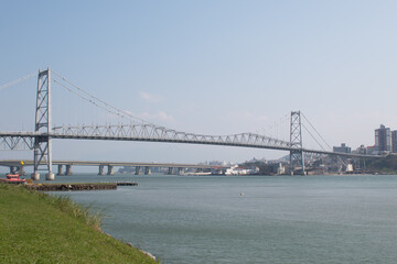 Operários trabalhando na manutenção dos cabos da Ponte Hercílio Luz, Florianópolis, florianopolis, Santa Catarina, Brasil, turismo, viagem, restaurada, símbolo,Ponte Hercilio Luz,