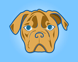 A dog's face with brown accents, can be used in any type of art.