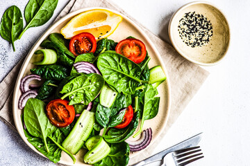 Spinach salad with sesame seeds