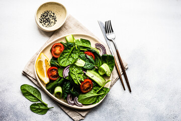 Spinach salad with sesame seeds