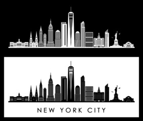 NEW YORK SKYLINE City Outline Silhouette