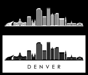 Obraz premium DENVER Colorado SKYLINE City Silhouette 