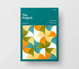 Vertical corporate identity A4 report cover. Abstract geometric vector business presentation design layout. Amazing company front page illustration brochure template.