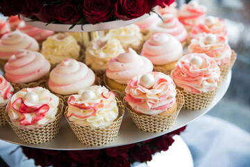luxury colorful cup cakes on the table