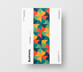 Vertical corporate identity A4 report cover. Abstract geometric vector business presentation design layout. Amazing company front page illustration brochure template.