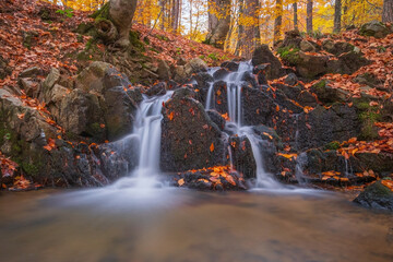 waterfall in autumn
