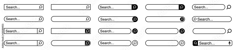Poster web search bars set. search bar, search boxes collection.vector set computer illustration searched n