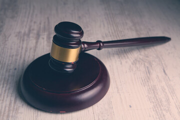 judge gavel on the  wooden background