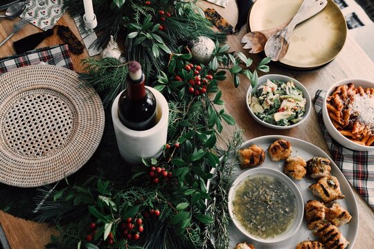 Christmas dinner celebrate at home holiday
