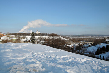 Winter landscape with snow covered trees