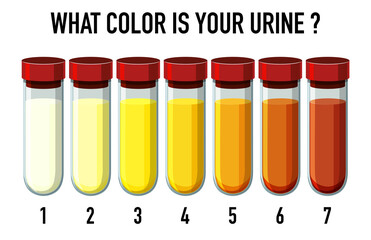 Illustration of urine color chart