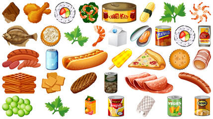 Set of food isolated