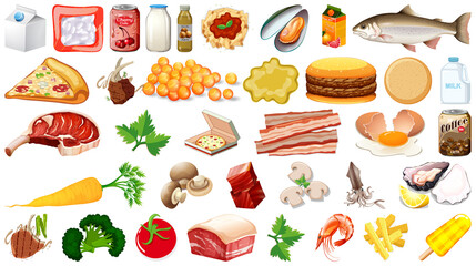 Set of food isolated
