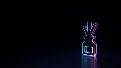 3d glowing neon symbol of symbol of air freshener isolated on black background