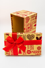 Christmas gift box isolated on white background