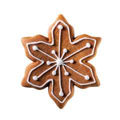 Decorated gingerbread stars isolated on white background