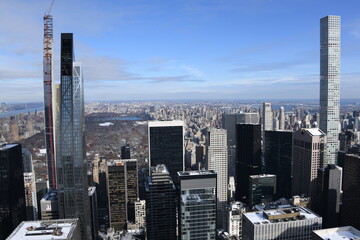 Der wunderschöne Panorama Bilck zum Central Park und die Bezirke von New York Midtown, Upper East Side und Upper West Side in Manhattan.