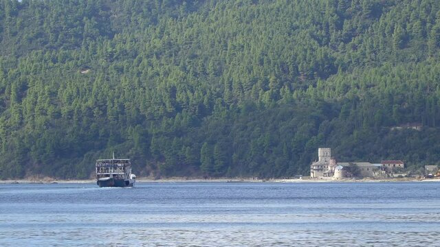 Zographou H. Monastery, arsanas, small harbour, Mount Athos, Athos, Halkidiki, Greece