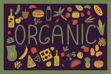 Obraz na płótnie Canvas Organic food label