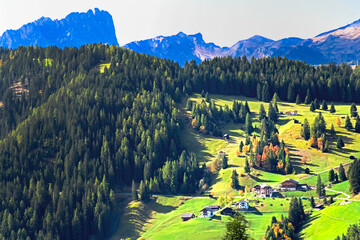 Wonderful Sunny Landscape of Dolomite Alps. Dolomites, South Tyrol. Bolzano, Italy, Europe.