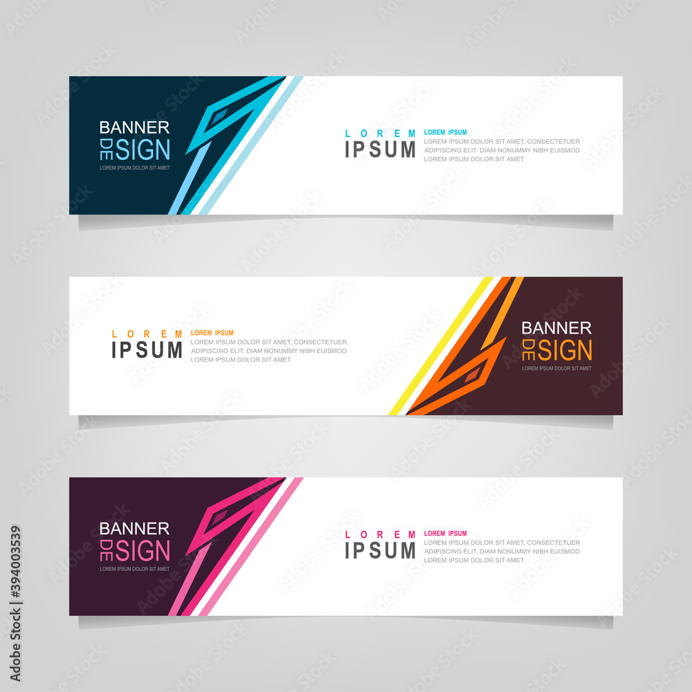 Fototapete vector abstract web banner design template. collection of web banner template. abstract geometric we