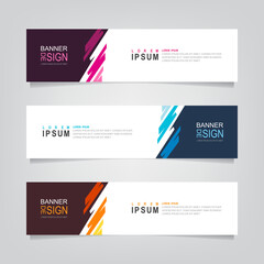 Fototapeta premium Vector abstract web banner design template. Collection of web banner template. Abstract geometric web design banner template isolated on grey background. Header - landing page Web Design Elements