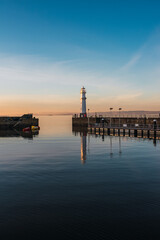 Sunset over the pier at Leith.
