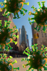 Coronavirus New York City 3D Illustration