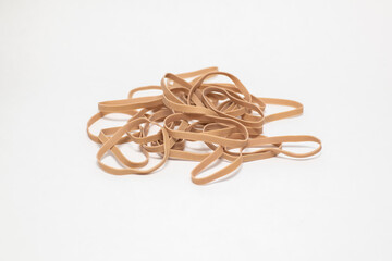 Rubber Bands Lying In A Pile On A White Backdrop 2