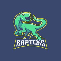 Raptors esport mascot logo design vector