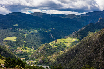 Fototapeta premium Andorra, Andorra La Vella, in the Pyrénées, between France and Spain. 