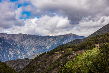 Andorra, Andorra La Vella, in the Pyr&eacute;n&eacute;es, between France  and Spain. 