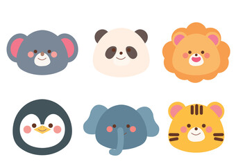 動物の顔アイコンセット