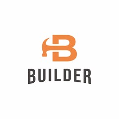 initials B, Letter B with hammer