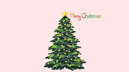 Merry Christmas Holiday seasons on pink background