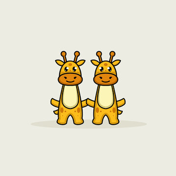 Couple giraffe in valentine day
