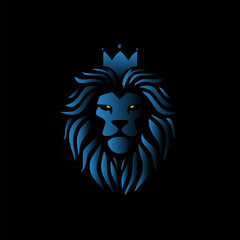 Leo king logo template premium vector